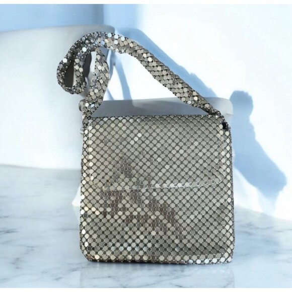 MESH Chain Silver Cocktail Disco Shoulder Bag - Picture 1 of 5